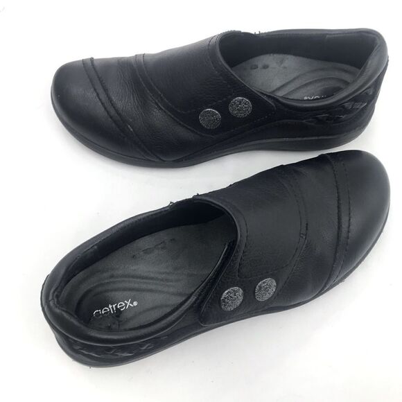 Aetrex KATRINA Black Leather Monk Strap Support Orthotic Casual Loafer - Picture 6 of 16